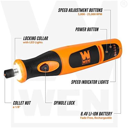 WEN 23072 Variable Speed Lithium-Ion Cordless Rotary Tool Kit with 24-Piece Accessory Set, Charger, and Carrying Case in Saudi Arabia