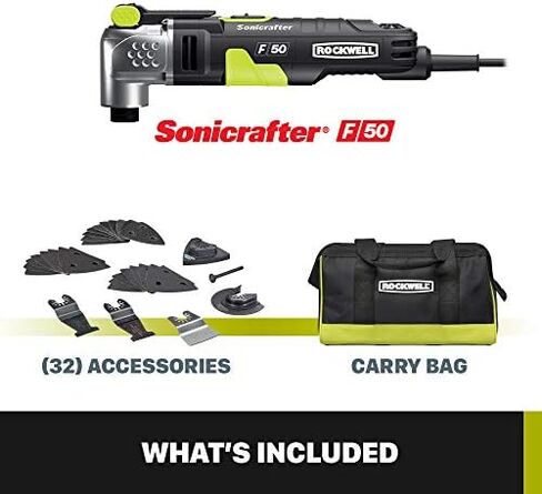 Rockwell RK5142K 4.0 Amp Sonicrafter F50 Oscillating Multi-Tool, with Variable Speed, Hyperlock Clamping, Vibrafree Technology, and Universal Fit System, 33-Piece Kit with Case in Saudi Arabia