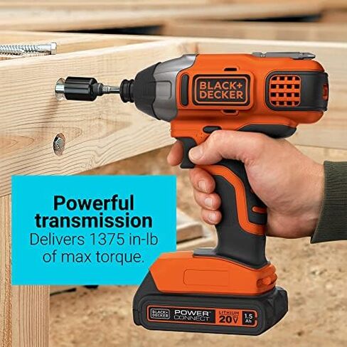 BLACK+DECKER 20V MAX* POWERCONNECT 1/4 in. Cordless Impact Driver Kit (BDCI20C) in Saudi Arabia