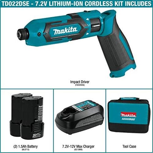 Makita TD022DSE 7.2V Lithium-Ion Cordless 1/4" Hex Impact Driver Kit in Saudi Arabia