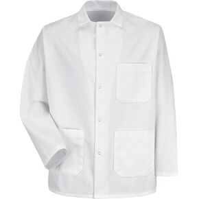 Red Kap Men's No Fuss Gripper Front Short Butcher Coat in Kuwait