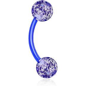 Covet Jewelry Ultra Glitter Acrylic Balls Flexible Eyebrow Curve in Kuwait