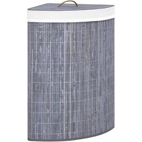 FAMIROSA Bamboo Corner Laundry Basket Gray 15.9 gal (3.5 lbs) D in Kuwait