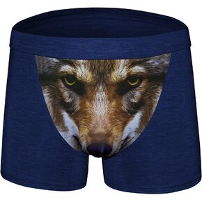 Sandbank Men's Sexy Funny 3D Wolf Print Boxer Briefs Underwear Shorts Trunks