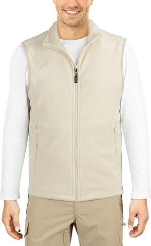 Outdoor Ventures Men's Full-Zip Polar Fleece Vest Outerwear Lightweight Warm Casual Sleeveless Jacket for Fall & Winter in Kuwait