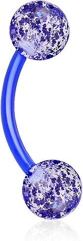 Covet Jewelry Ultra Glitter Acrylic Balls Flexible Eyebrow Curve in Saudi Arabia