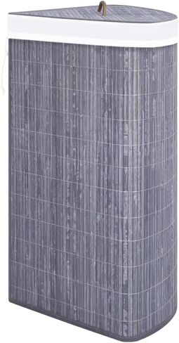 FAMIROSA Bamboo Corner Laundry Basket Gray 15.9 gal (3.5 lbs) D in Saudi Arabia
