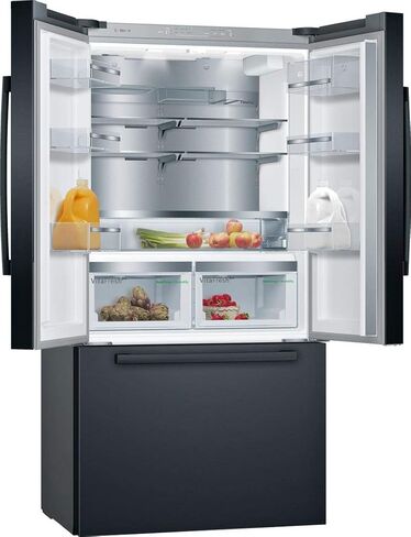 Bosch B36CT80SNB 36" 800 Series French Door Refrigerator with 20.8 cu. ft. Capacity, FarmFresh System, VitaFreshPro, LED Lighting and MultiAirFlow (Black Stainless Steel) in Saudi Arabia
