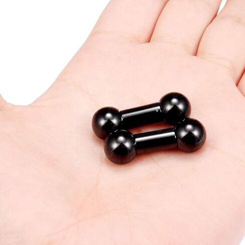 Ftovosyo PA Rings Internally Threaded Straight Barbell Nipple Ring 2G 4G 6G 8G Earrings Gauges Ear Ring Tongue Rings 316L Surgical Steel Body Piercing Jewelry for Women Men 1Pair, Color Black in Kuwait