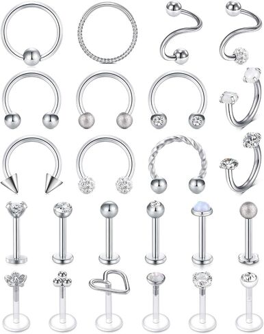 Briana Williams Tragus Piercing Jewelry Tragus Earrings for Women Horseshoe Tragus Cartilage Earring Hoop Flat Back Earrings Studs Lip Rings Labret Monroe Lip Piercing Jewelry in Kuwait