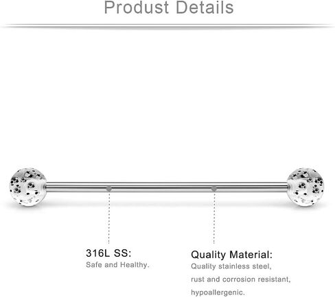 Ruifan 14 Gauge Arrow Industrial Barbell Cartilage Earring Body Piercing Jewelry 1 1/2 Inch(38mm) in Kuwait