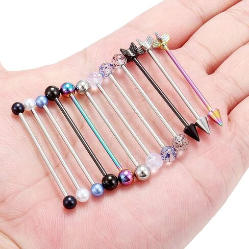 Ruifan 14 Gauge Arrow Industrial Barbell Cartilage Earring Body Piercing Jewelry 1 1/2 Inch(38mm) in Kuwait