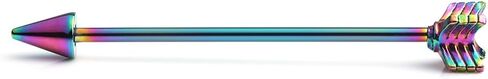 Ruifan 14 Gauge Arrow Industrial Barbell Cartilage Earring Body Piercing Jewelry 1 1/2 Inch(38mm) in Kuwait