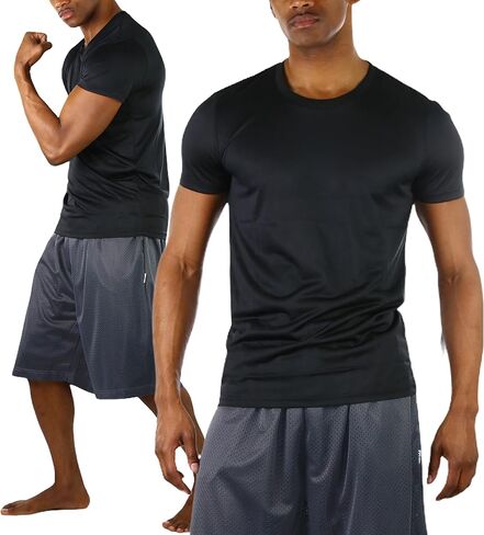 ToBeInStyle Men's Single or Pack of 3 Short Sleeve Crew Neck Athletic T-Shirts in Kuwait