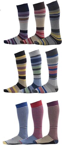 Pierre Henry Over the Calf Socks for Men (9 pairs) | Cotton Over the Calf Dress Socks | Long Socks Stays up in Saudi Arabia