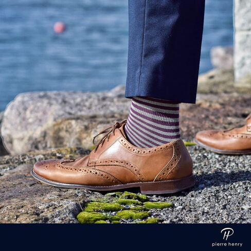 Pierre Henry Over the Calf Socks for Men (9 pairs) | Cotton Over the Calf Dress Socks | Long Socks Stays up in Saudi Arabia