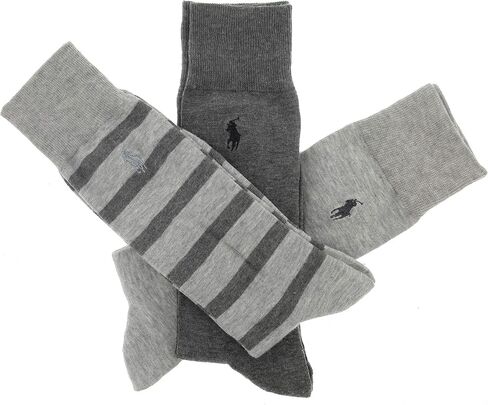 Polo Ralph Lauren Mens 3 Pairs Designer Dress Socks Grey in Saudi Arabia