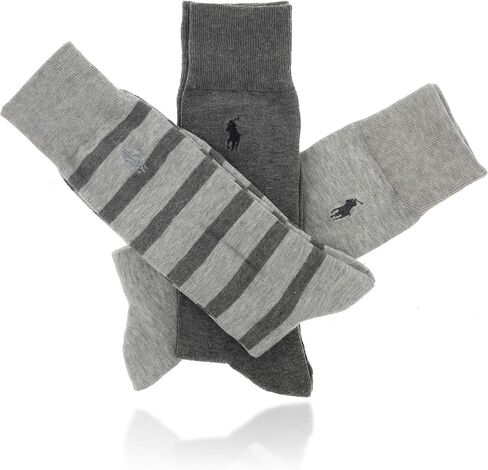 Polo Ralph Lauren Mens 3 Pairs Designer Dress Socks Grey in Saudi Arabia