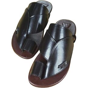 Yytcsjz Men's Bunion Corrector Sandals, Men's Flat Sandals Slippers,for Flat Feet and Plantar Fasciitis Orthopedic Toe Post Summer Beach Travel Shoes (Color : Black, Size : 9) in Saudi Arabia