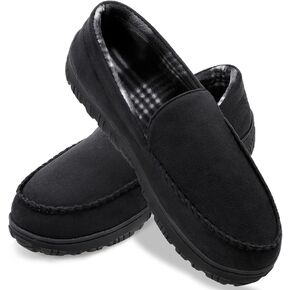شبشب رجالي من Shoeslocker مصنوع من الجلد السويدي بدون كعب مصنوع من الإسفنج الذكي