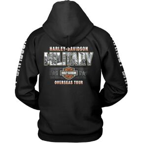 Harley-Davidson Military - كنزة صوفية بغطاء للرأس للرجال - كلية عسكرية | ملحمي in Kuwait