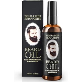 3.38 Fl.oz (100ml) Beard Oil - Beard Grooming Conditioner Oil for Men by Benjamin Bernard - Encourage Healthy Beard Growth, Well-Groomed Style - Lightly Scented, Contains Jojoba, Almond Oil - Vegan in Saudi Arabia
