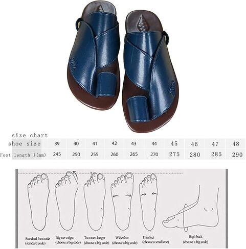 Yytcsjz Men's Bunion Corrector Sandals, Men's Flat Sandals Slippers,for Flat Feet and Plantar Fasciitis Orthopedic Toe Post Summer Beach Travel Shoes (Color : Black, Size : 9) in Saudi Arabia