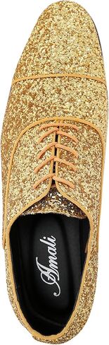 Amali Barnes Mens Dress Shoes Sparkly Glitter Encrusted Tuxedo Slip on Loafers for Men - The Original Smoking Men Dress Shoes Runs Large - GO 1/2 Size Down in Kuwait