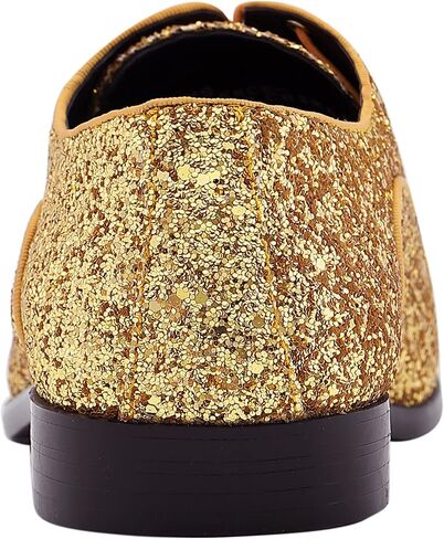 Amali Barnes Mens Dress Shoes Sparkly Glitter Encrusted Tuxedo Slip on Loafers for Men - The Original Smoking Men Dress Shoes Runs Large - GO 1/2 Size Down in Kuwait