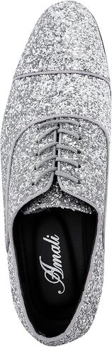 Amali Barnes Mens Dress Shoes Sparkly Glitter Encrusted Tuxedo Slip on Loafers for Men - The Original Smoking Men Dress Shoes Runs Large - GO 1/2 Size Down in Kuwait