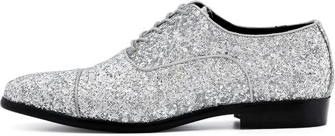 Amali Barnes Mens Dress Shoes Sparkly Glitter Encrusted Tuxedo Slip on Loafers for Men - The Original Smoking Men Dress Shoes Runs Large - GO 1/2 Size Down in Kuwait