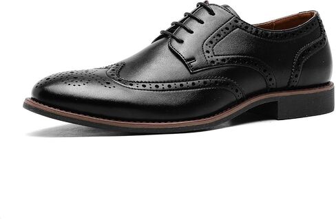 Kararao Men's Oxford Shoes Classic Dress Shoes Casual Business Formal Shoes No Slip Lace up Leather Shoes Square Toe Lightweight Breathable in Saudi Arabia