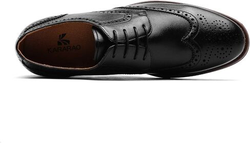 Kararao Men's Oxford Shoes Classic Dress Shoes Casual Business Formal Shoes No Slip Lace up Leather Shoes Square Toe Lightweight Breathable in Saudi Arabia