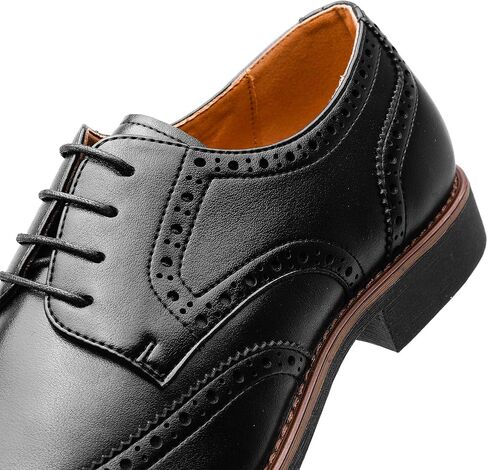Kararao Men's Oxford Shoes Classic Dress Shoes Casual Business Formal Shoes No Slip Lace up Leather Shoes Square Toe Lightweight Breathable in Saudi Arabia