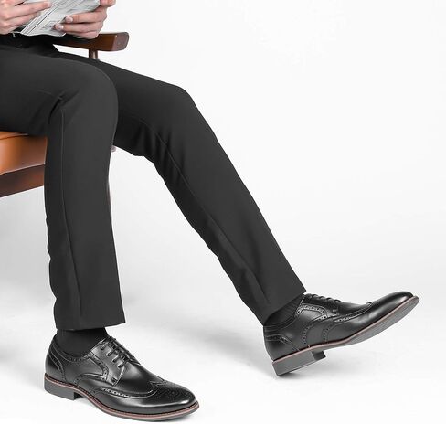 Kararao Men's Oxford Shoes Classic Dress Shoes Casual Business Formal Shoes No Slip Lace up Leather Shoes Square Toe Lightweight Breathable in Saudi Arabia