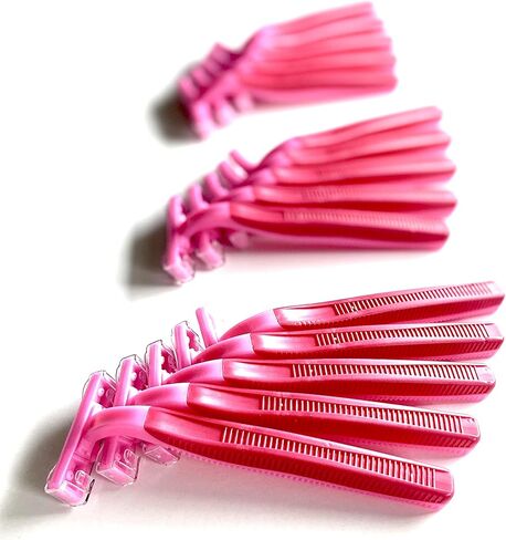 100 Box of Pink Razor Blades Disposable Stainless Steel Hospitality Quality Shavers High End Twin Blade Razors for Men and Women with Aloe Vera Lubrication Strip in Saudi Arabia