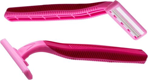 100 Box of Pink Razor Blades Disposable Stainless Steel Hospitality Quality Shavers High End Twin Blade Razors for Men and Women with Aloe Vera Lubrication Strip in Saudi Arabia