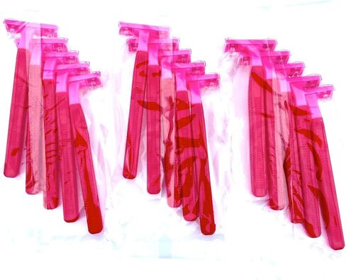 100 Box of Pink Razor Blades Disposable Stainless Steel Hospitality Quality Shavers High End Twin Blade Razors for Men and Women with Aloe Vera Lubrication Strip in Saudi Arabia