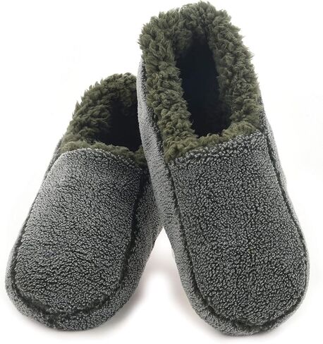 Snoozies Mens Two Tone Fleece Lined Slippers - Comfortable Slippers for Men in Saudi Arabia