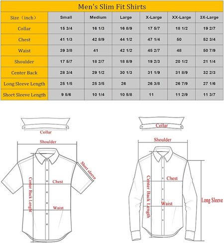 Slim Fit Shirts for Men Long Sleeve and Short Sleeve Button Down Shirts for Men with Large Variety of Colors in Saudi Arabia