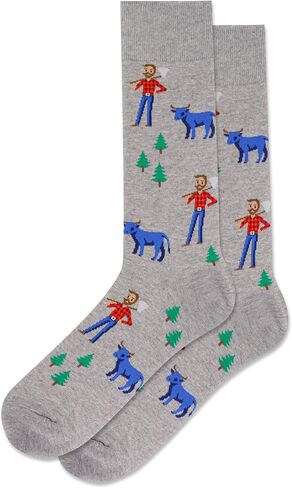 Hot Sox mens Crew Socks, Gray, 6 12 US in Saudi Arabia