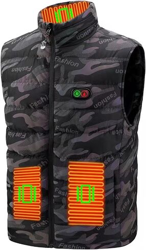 JXTOO Electric thermal Vest with Massage Function for Winter Camo Heated jacket for Men Women with USB Battery Pack in Saudi Arabia