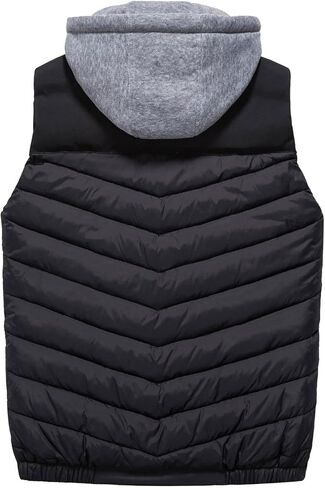 VtuAOL Men's Puffer Vest Outdoor Hooded Padded Vest Softshell Thick Outerwear Vest for Travel Hiking in Saudi Arabia