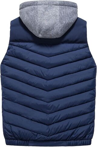 VtuAOL Men's Puffer Vest Outdoor Hooded Padded Vest Softshell Thick Outerwear Vest for Travel Hiking in Saudi Arabia