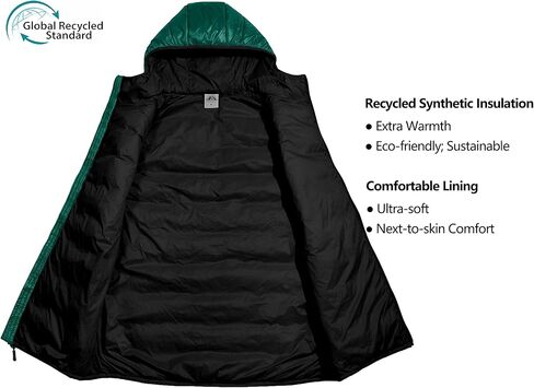 Mapamyumco Men’s Lightweight Puffer Vest with Hood, Water-Resistant Sleeveless Jacket for Hiking Ski in Kuwait