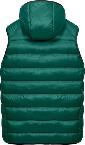 Mapamyumco Men’s Lightweight Puffer Vest with Hood, Water-Resistant Sleeveless Jacket for Hiking Ski in Kuwait