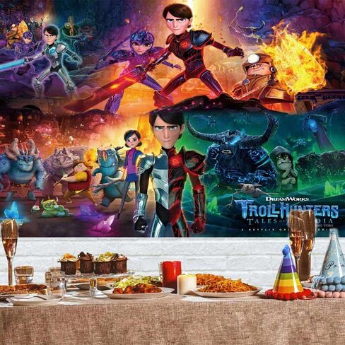 ALIDEAL Trollhunters Tales of Arcadia Backdrop Party Supplies Poster Birthday Banner Background Photo Booth Props Party Decor 7x5Ft (B00589) in Saudi Arabia