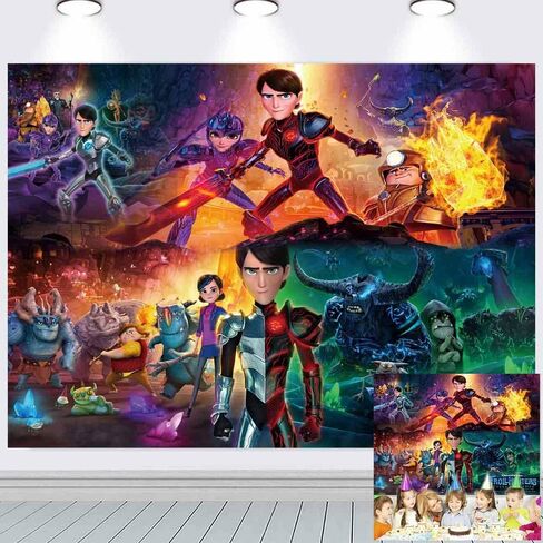 ALIDEAL Trollhunters Tales of Arcadia Backdrop Party Supplies Poster Birthday Banner Background Photo Booth Props Party Decor 7x5Ft (B00589) in Saudi Arabia