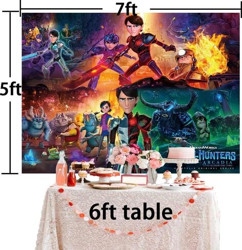 ALIDEAL Trollhunters Tales of Arcadia Backdrop Party Supplies Poster Birthday Banner Background Photo Booth Props Party Decor 7x5Ft (B00589) in Saudi Arabia