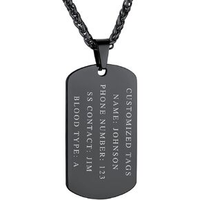 FindChic Dog Tags Personalized Necklace for Men with Silencer Custom Text Engraved/Print Photo Military US Army ID Tag/Saint Michael Guardian Pendant Stainless Steel Jewelry Gift, with Jewelry Box in Kuwait